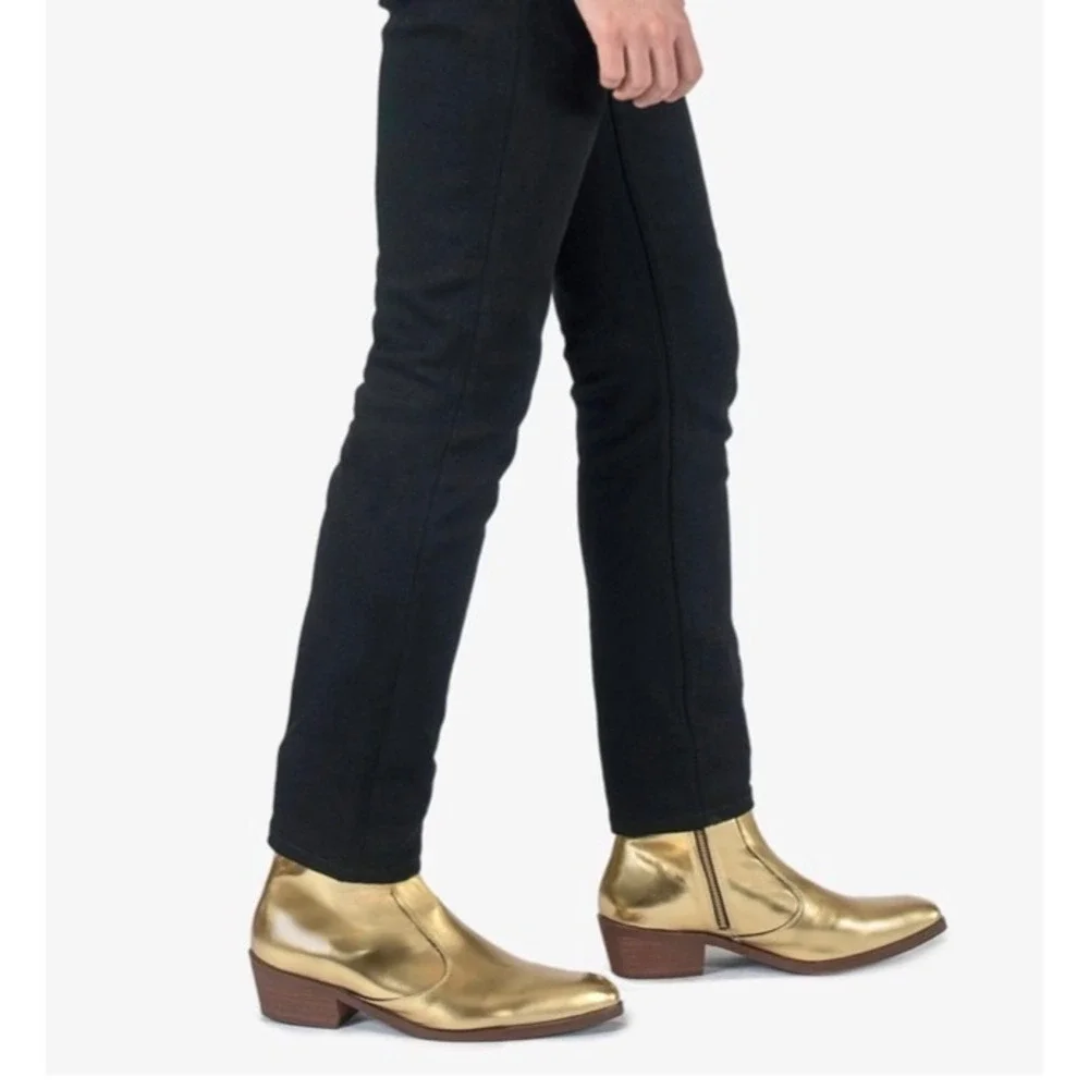 Straight To Hell Men's Vegan Richards Gold Boot 8.5 Chelsea Beatle Winklepickers